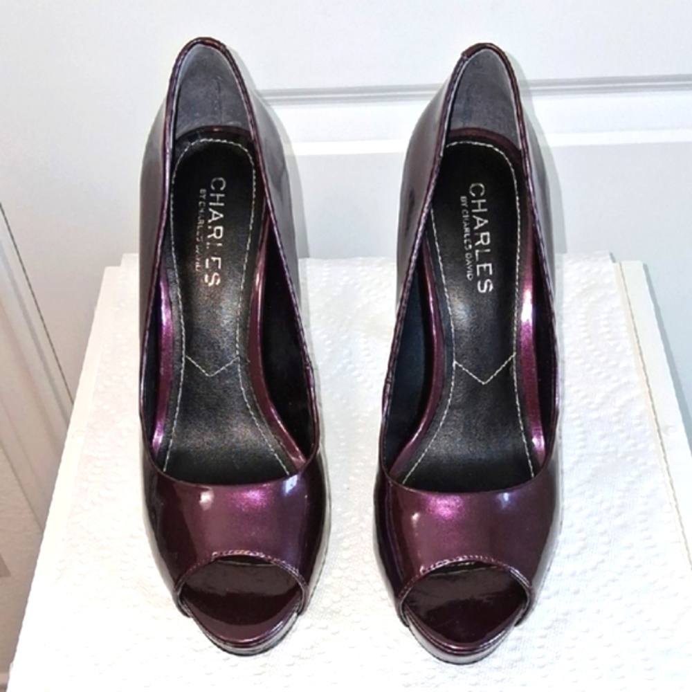 Charles by Charles David Women's Purple Peep Toe Heels